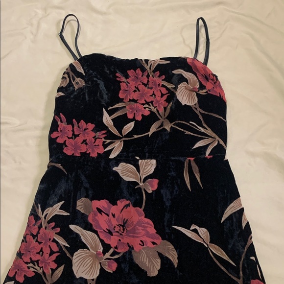 Lush Floral Velvet Mini Dress - Picture 3 of 10